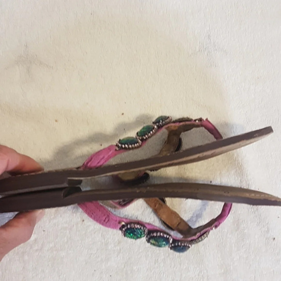 Sam Edelman  jewel embellished leather flip flops - Picture 12 of 12